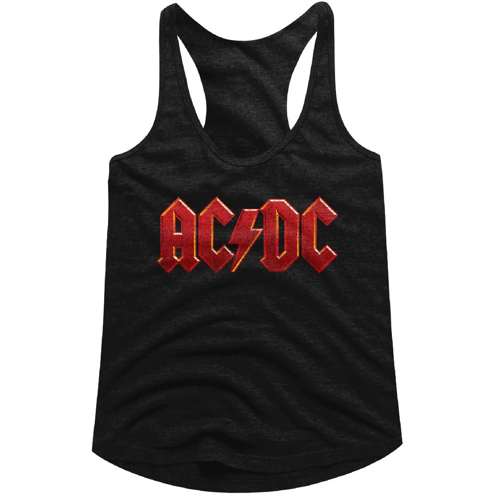 AC/DC - DISTRESSED RED LADIES SHIRT