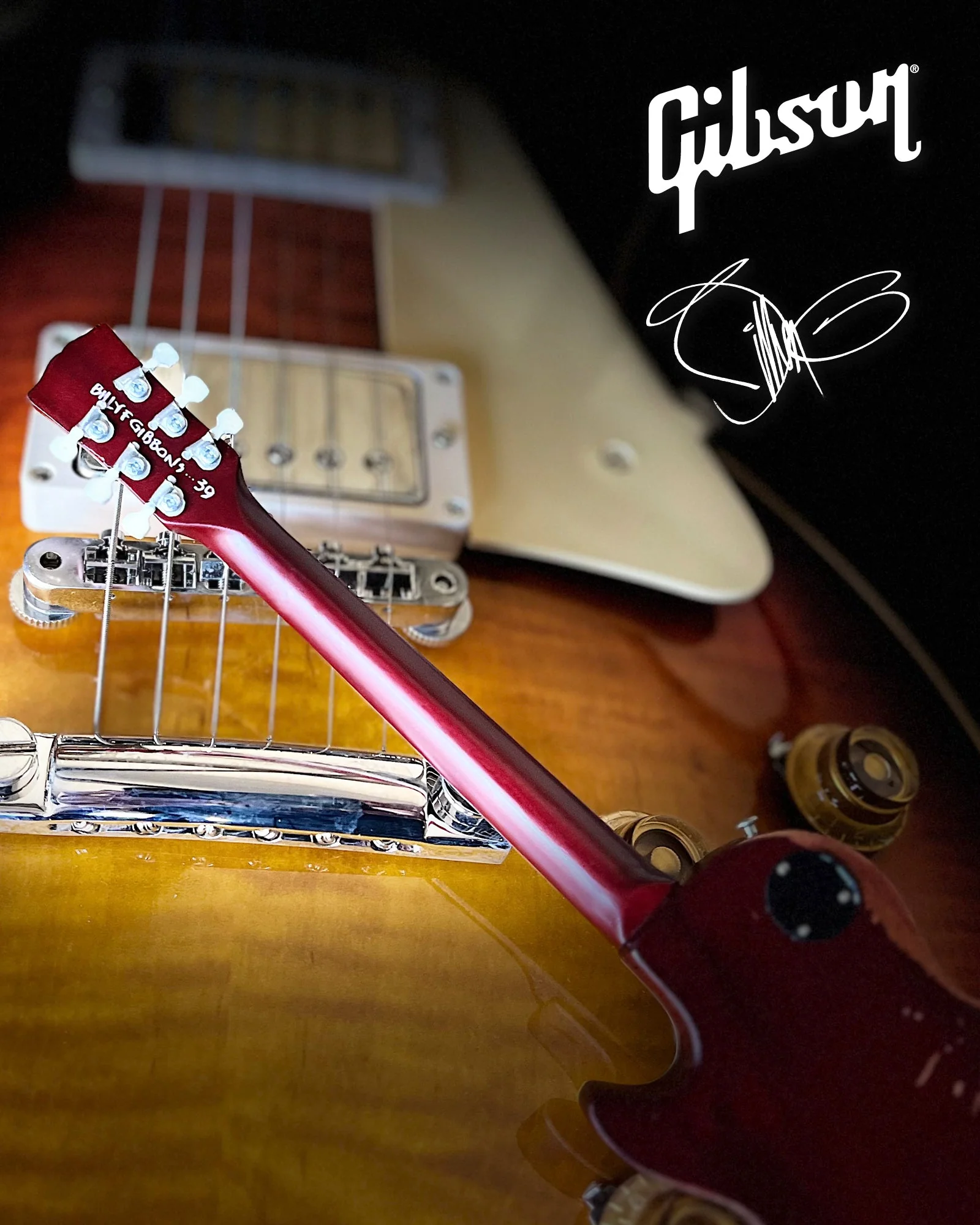 BILLY F GIBBONS AGED "PEARLY GATES" GIBSON LES PAUL MINI GUITAR MODEL - Image 4