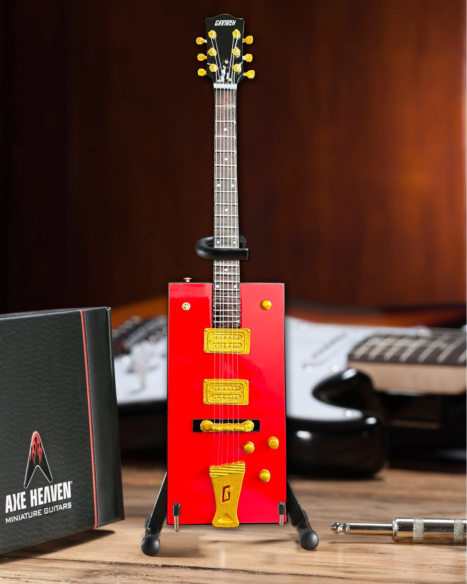 BO DIDDLEY SIGNATURE FIREBIRD RED GRETSCH G6138 BOX MINI GUITAR MODEL - Image 4