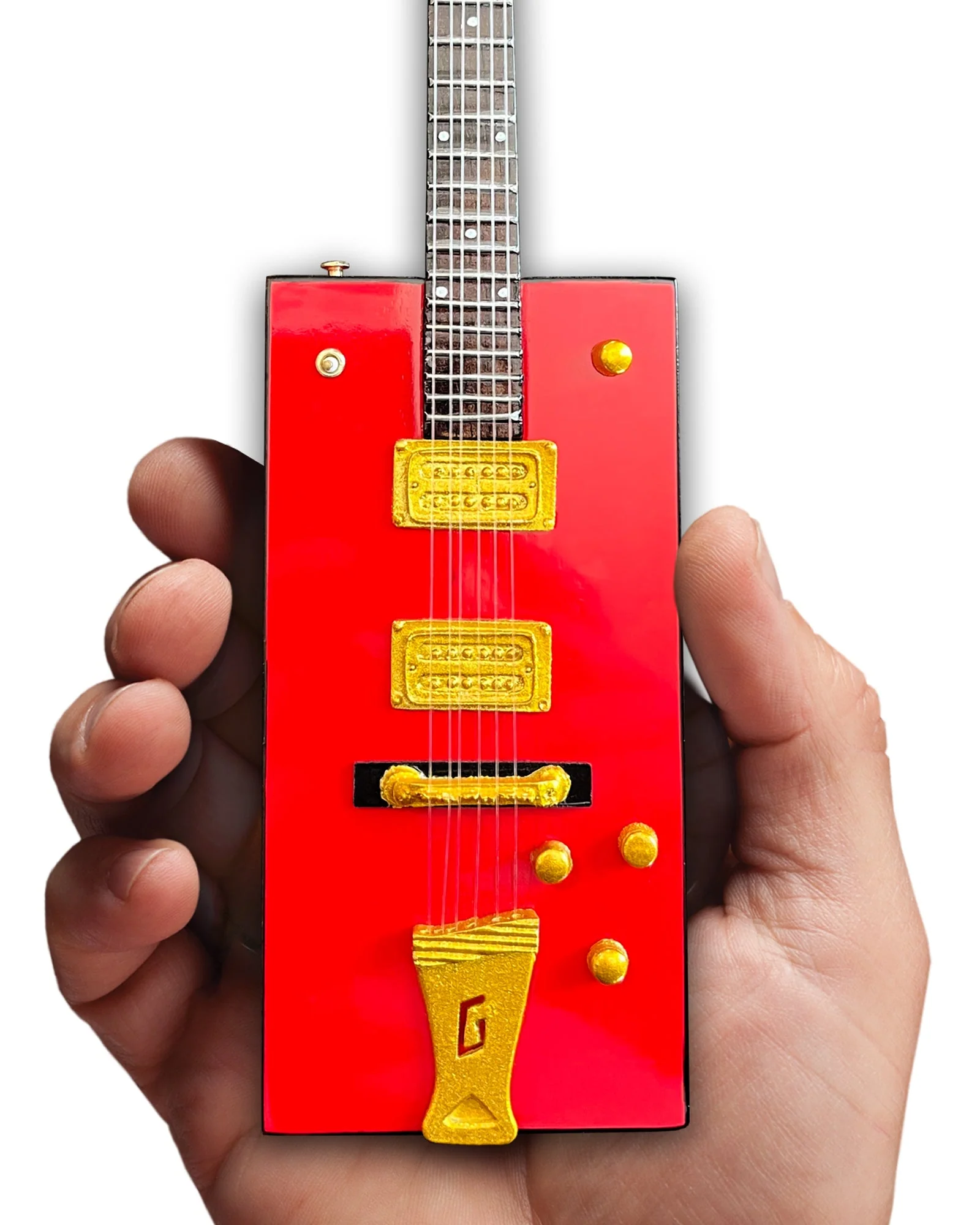 BO DIDDLEY SIGNATURE FIREBIRD RED GRETSCH G6138 BOX MINI GUITAR MODEL - Image 6