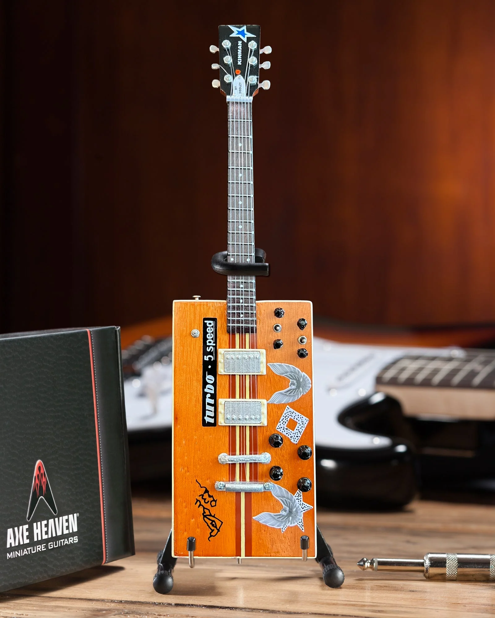 BO DIDDLEY SIGNATURE'TWANG MACHINE' TURBO 5-SPEED KINMAN CUSTOM MINI GUITAR MODEL - Image 5
