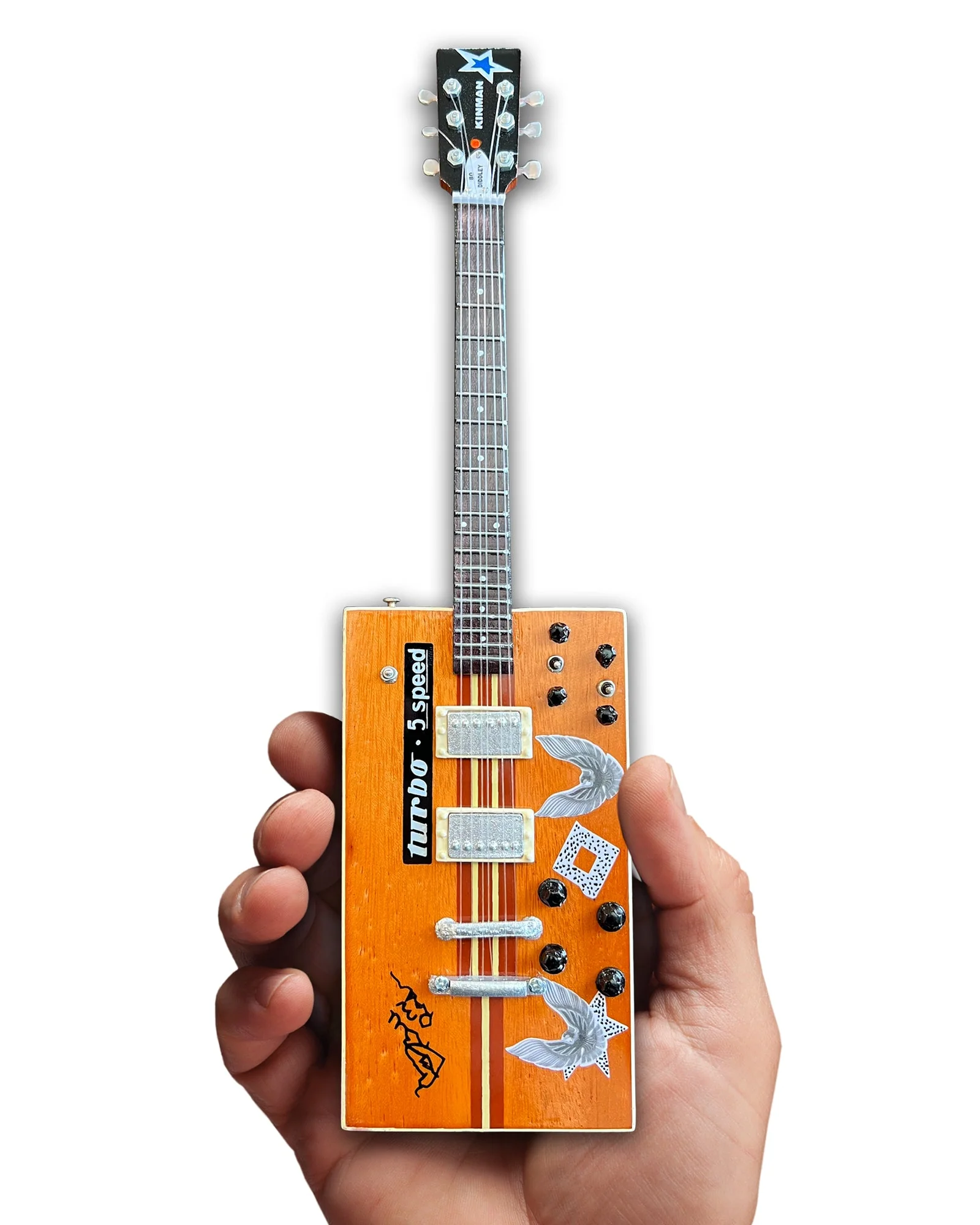 BO DIDDLEY SIGNATURE'TWANG MACHINE' TURBO 5-SPEED KINMAN CUSTOM MINI GUITAR MODEL - Image 7