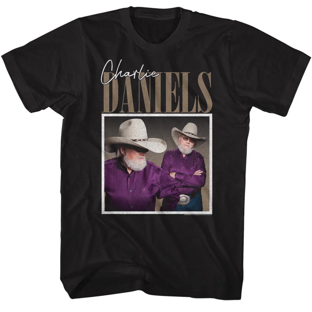 CHARLIE DANIELS BAND - CDB TWO PHOTOS OF CHARLIE SHIRT
