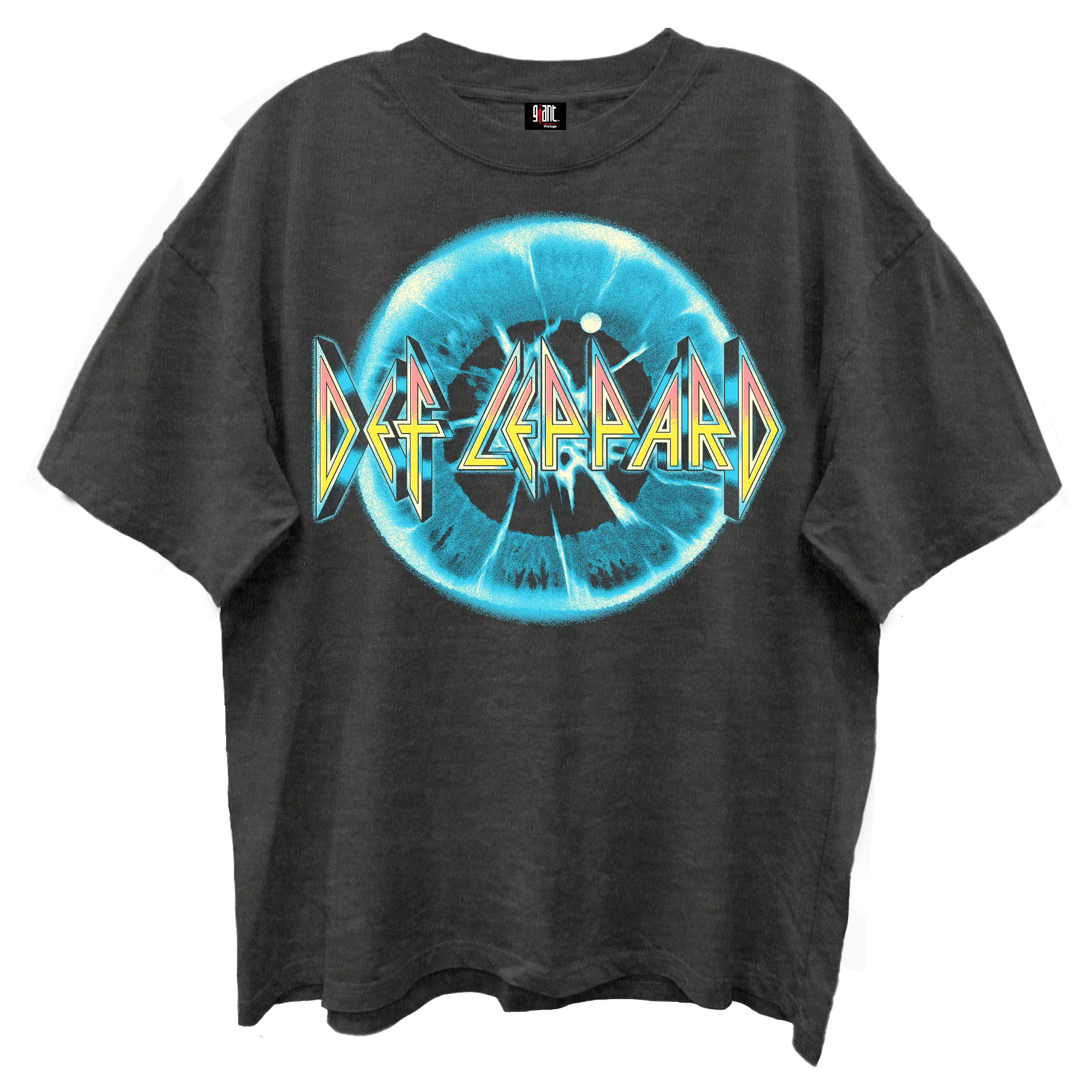 DEF LEPPARD ADRENALIZED LOGO GIANT VINTAGE/VINTAGE BLACK T-SHIRT