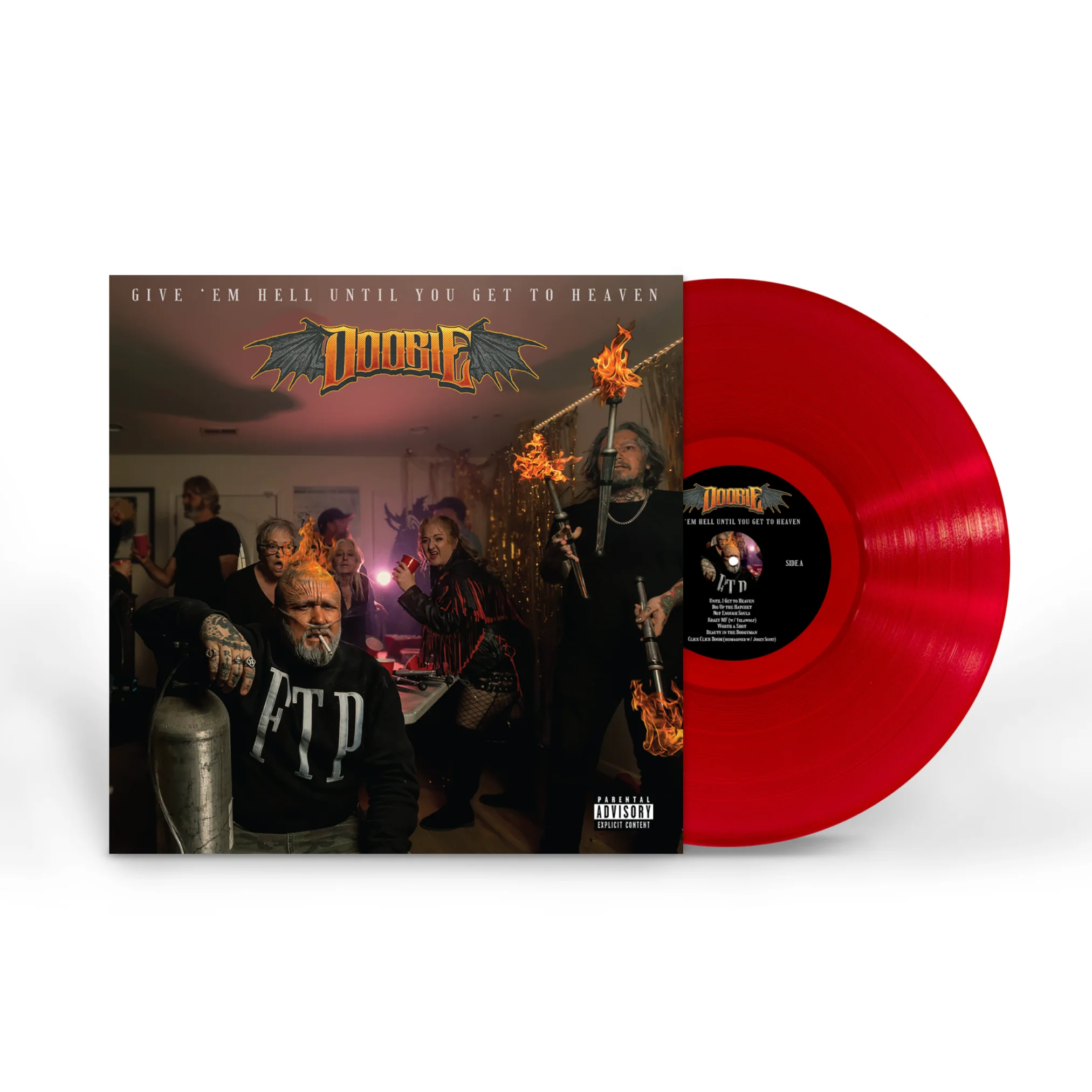 DOOBIE 'GIVE 'EM HELL UNTIL YOU GET TO HEAVEN' LP - EXCLUSIVE - LTD. 100 - SIGNED CLEAR RED - Image 2