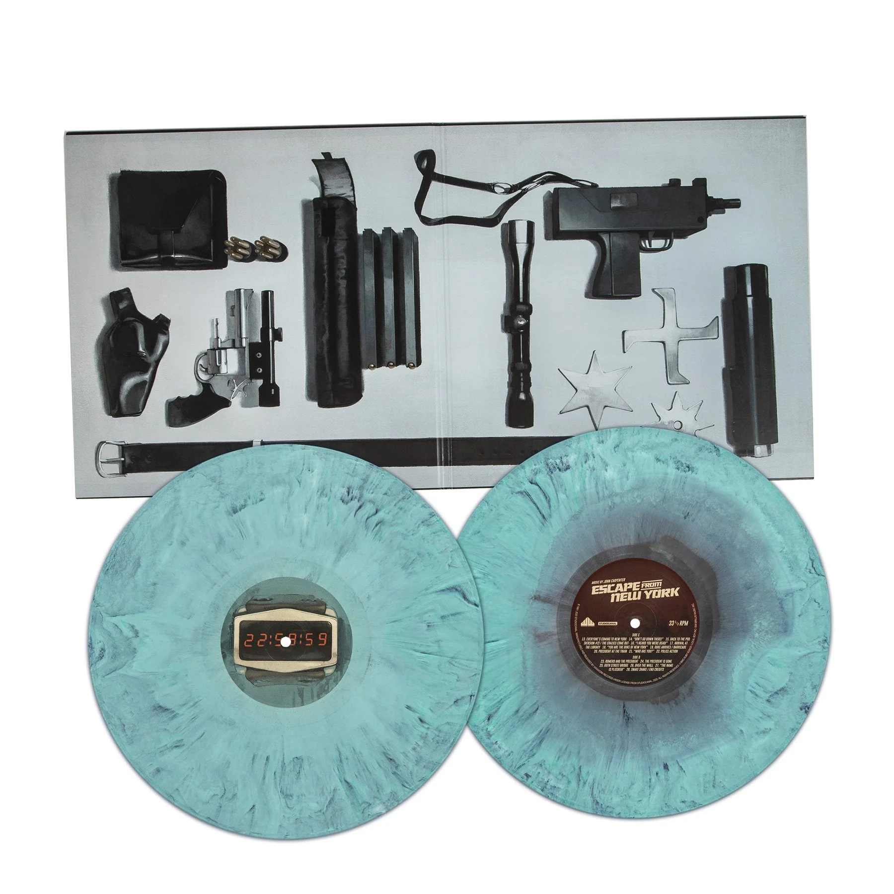 ESCAPE FROM NEW YORK SOUNDTRACK 2LP - BLUE/GREEN/BLACK MARBLE - Image 2