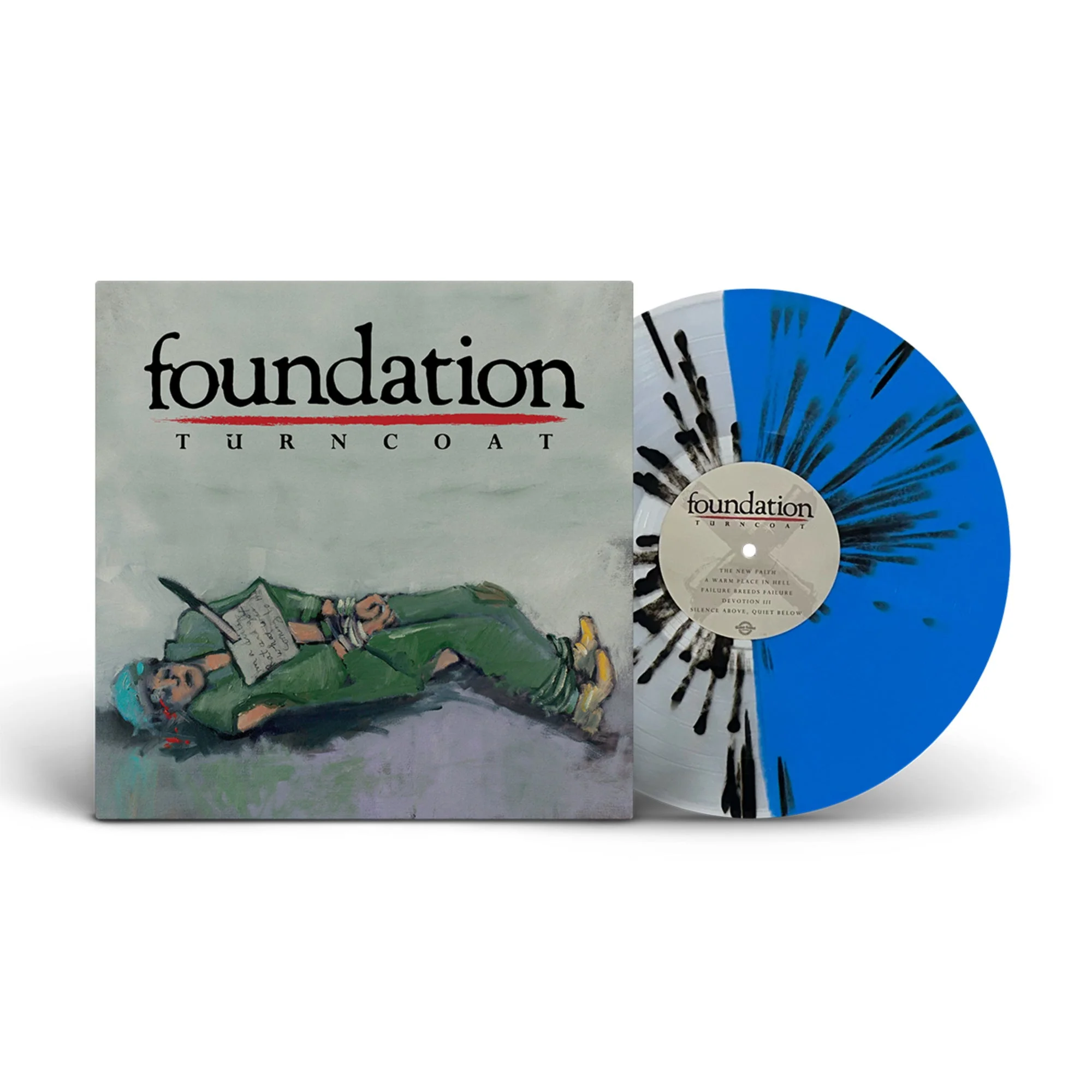 FOUNDATION 'TURNCOAT' LP CYAN/CLEAR/BLACK SPLATTER