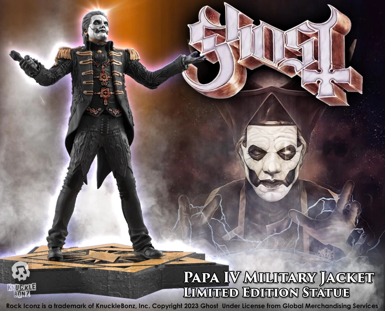 GHOST PAPA EMERITUS IV MILITARY ROCK ICONZ KNUCKLEBONZ STATUE - Image 2