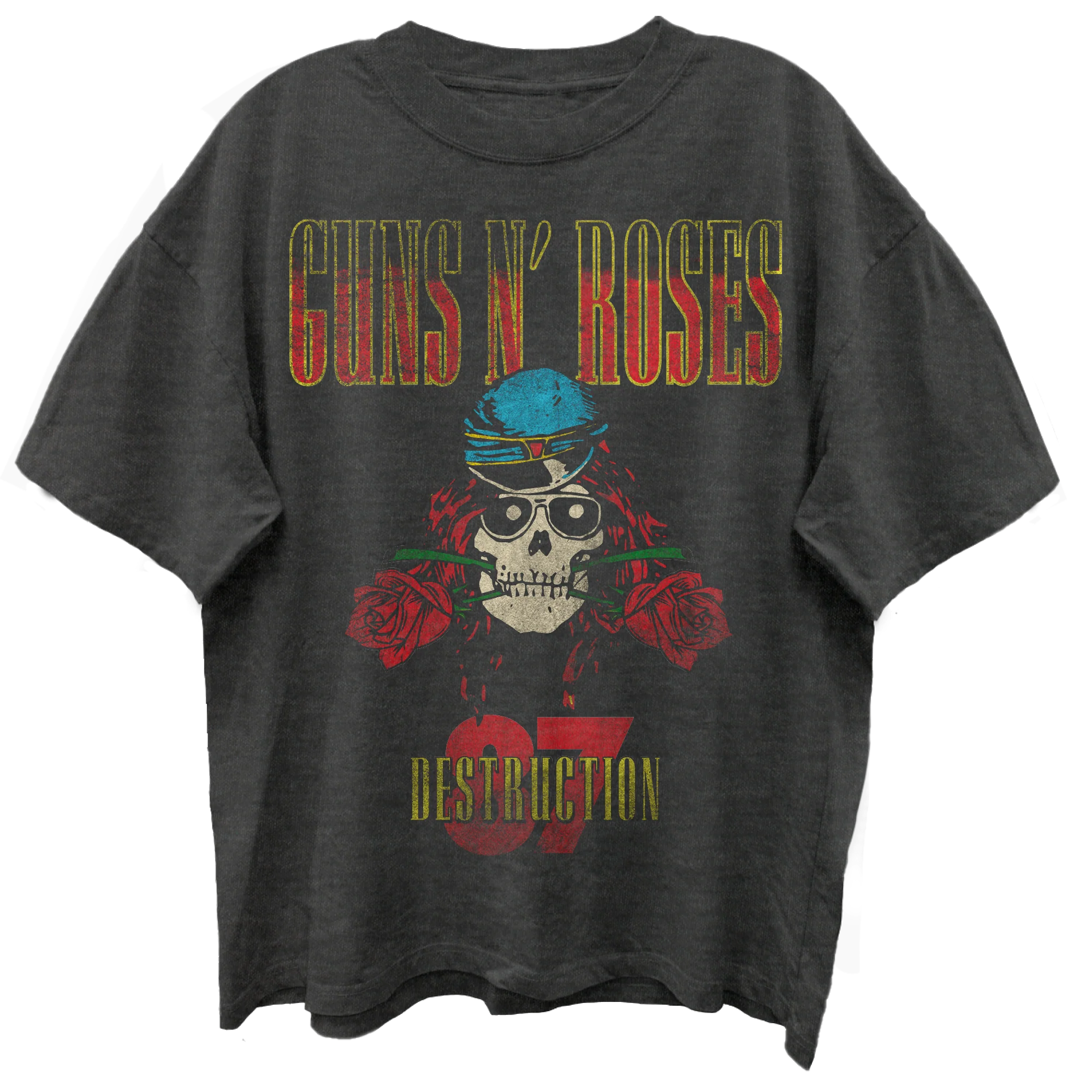 GUNS N ROSES UK 1987 TOUR VINTAGE BLACK T-SHIRT/GIANT VINTAGE
