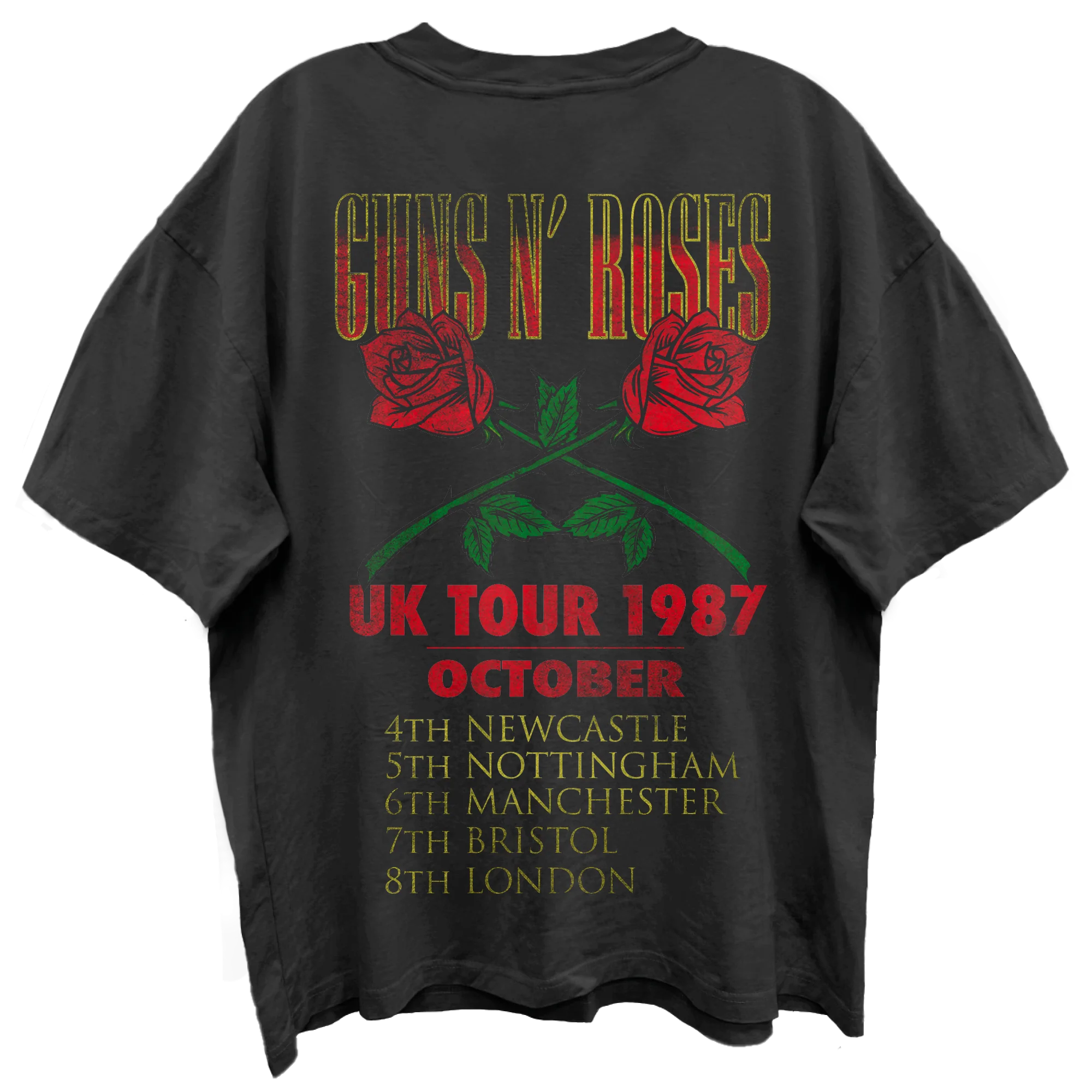GUNS N ROSES UK 1987 TOUR VINTAGE BLACK T-SHIRT/GIANT VINTAGE - Image 2