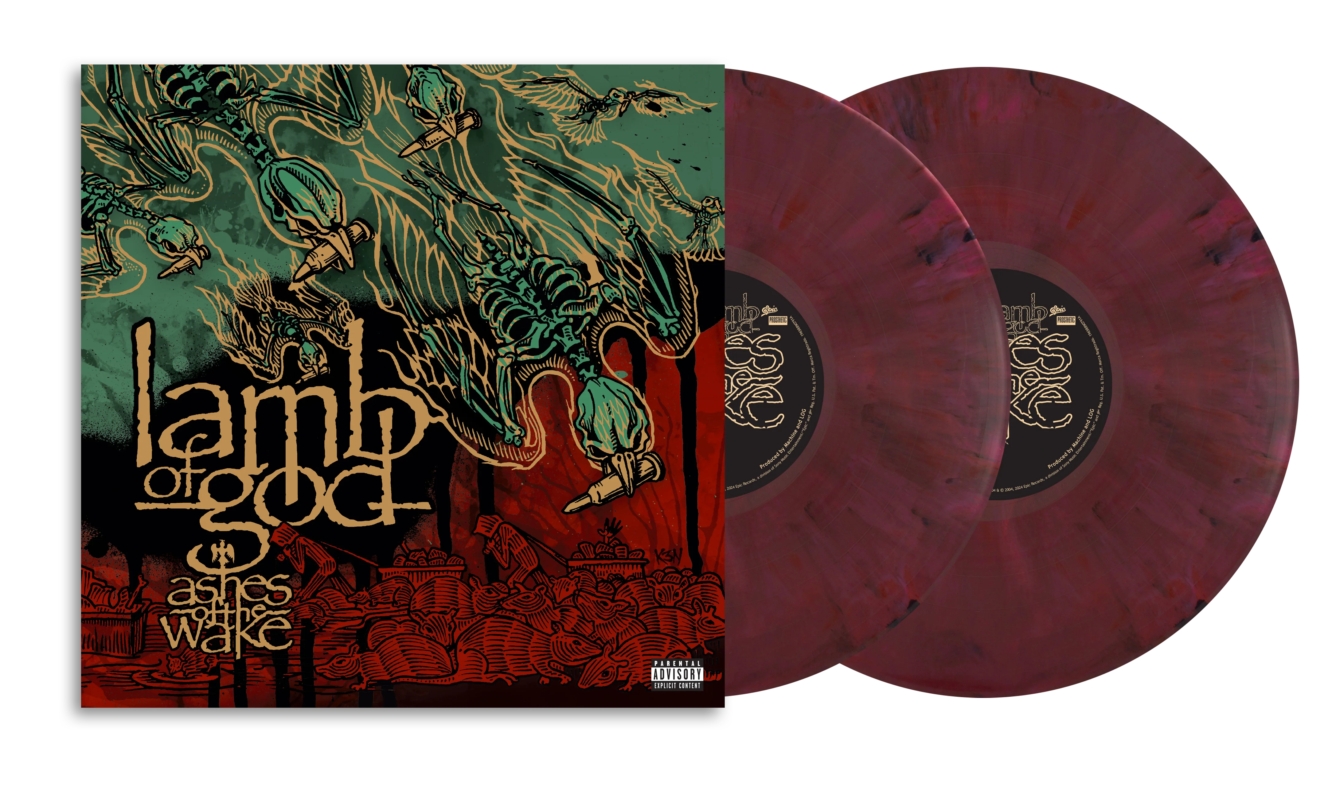 LAMB OF GOD ‘ASHES OF THE WAKE’ 2LP - EXCLUSIVE - LTD. 500 - DARK RED/BLACK SMOKE