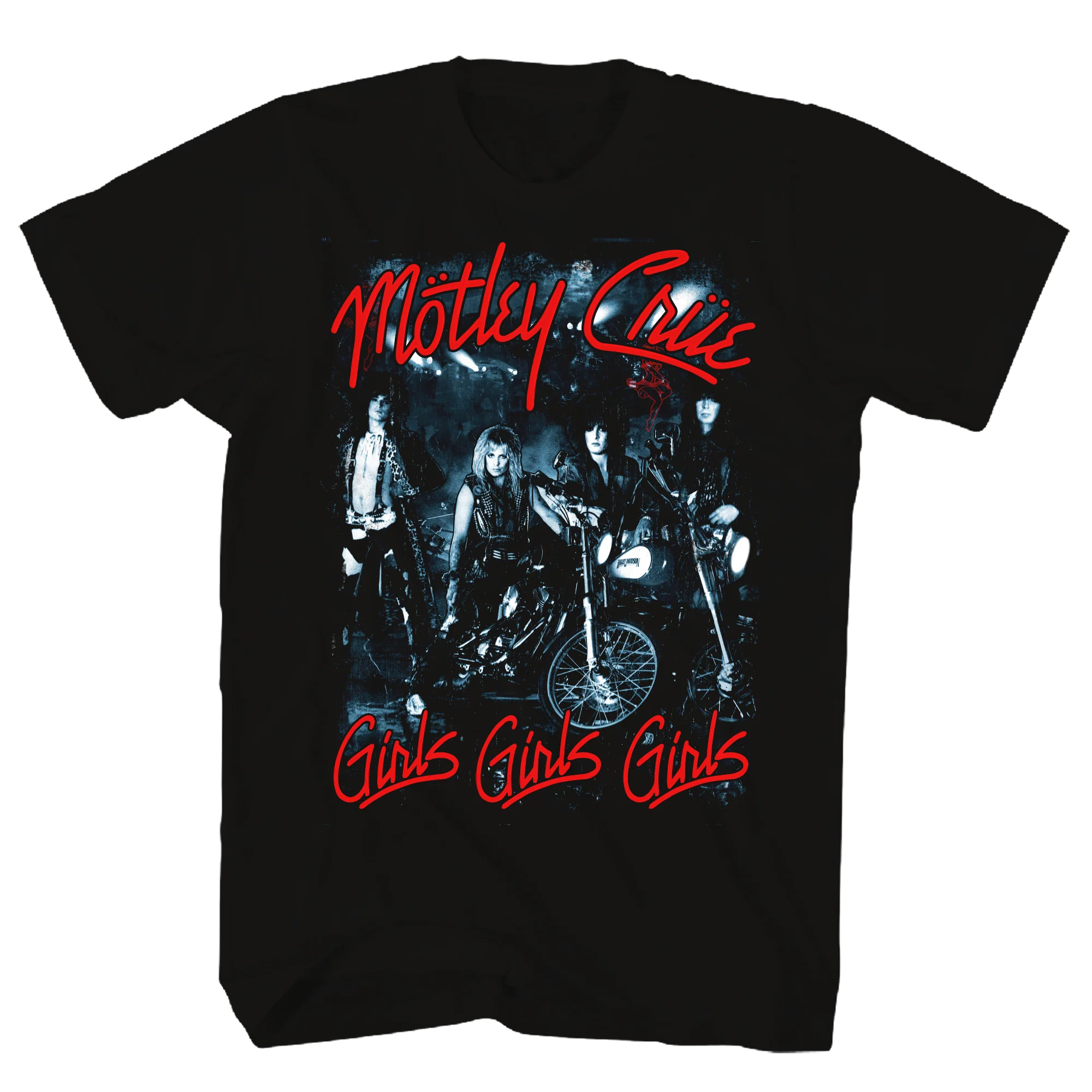 MOTLEY CRUE GIRLS,GIRLS,GIRLS BLACK T-SHIRT
