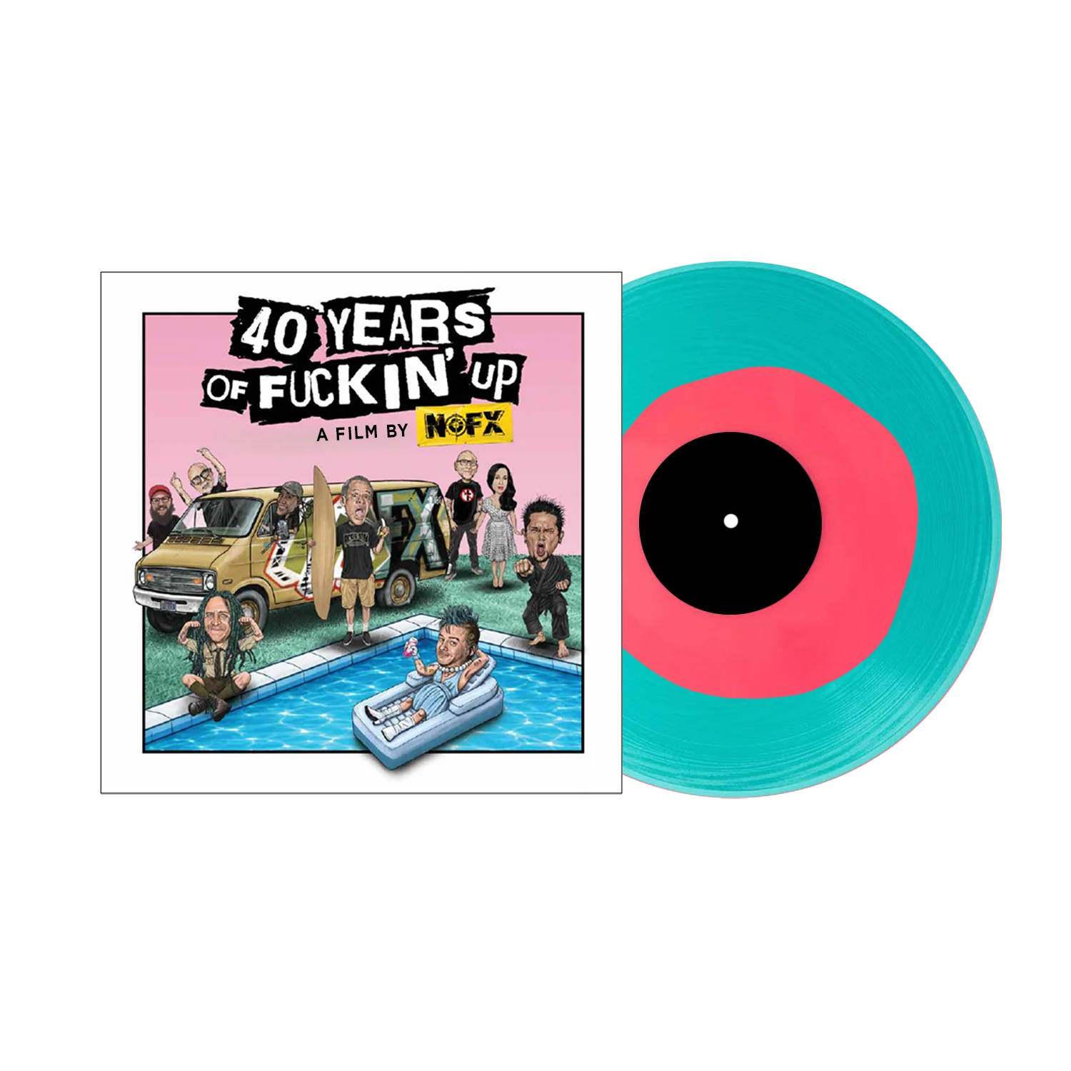 NOFX ‘40 YEARS OF F*CKIN' UP: SOUNDTRACK’ LP - EXCLUSIVE - LTD. 500 - PINK/TURQUOISE