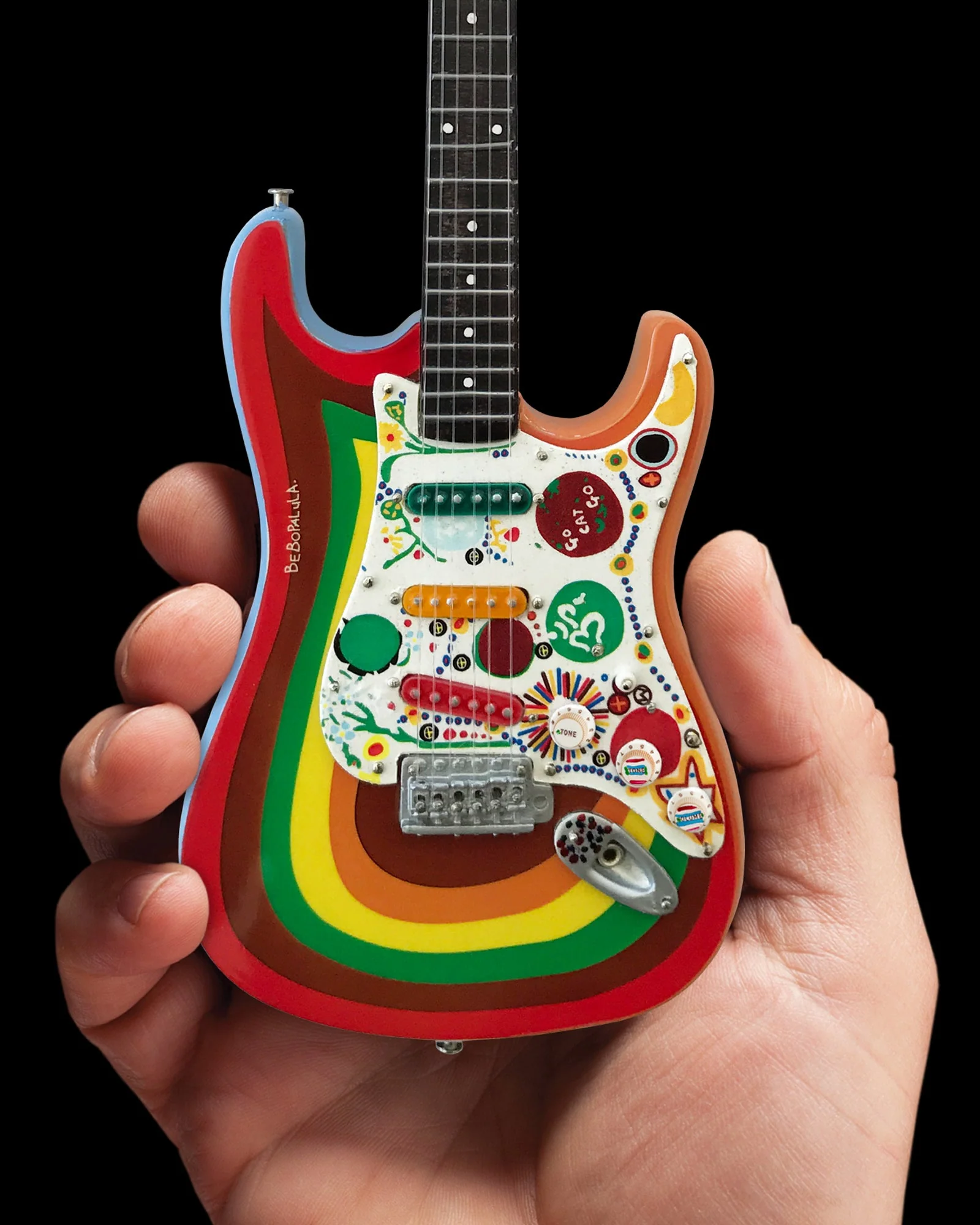 OFFICIALLY LICENSED GEORGE HARRISON FENDER' STRAT' ROCKY MINI GUITAR REPLICA - FAB FOUR - Image 3
