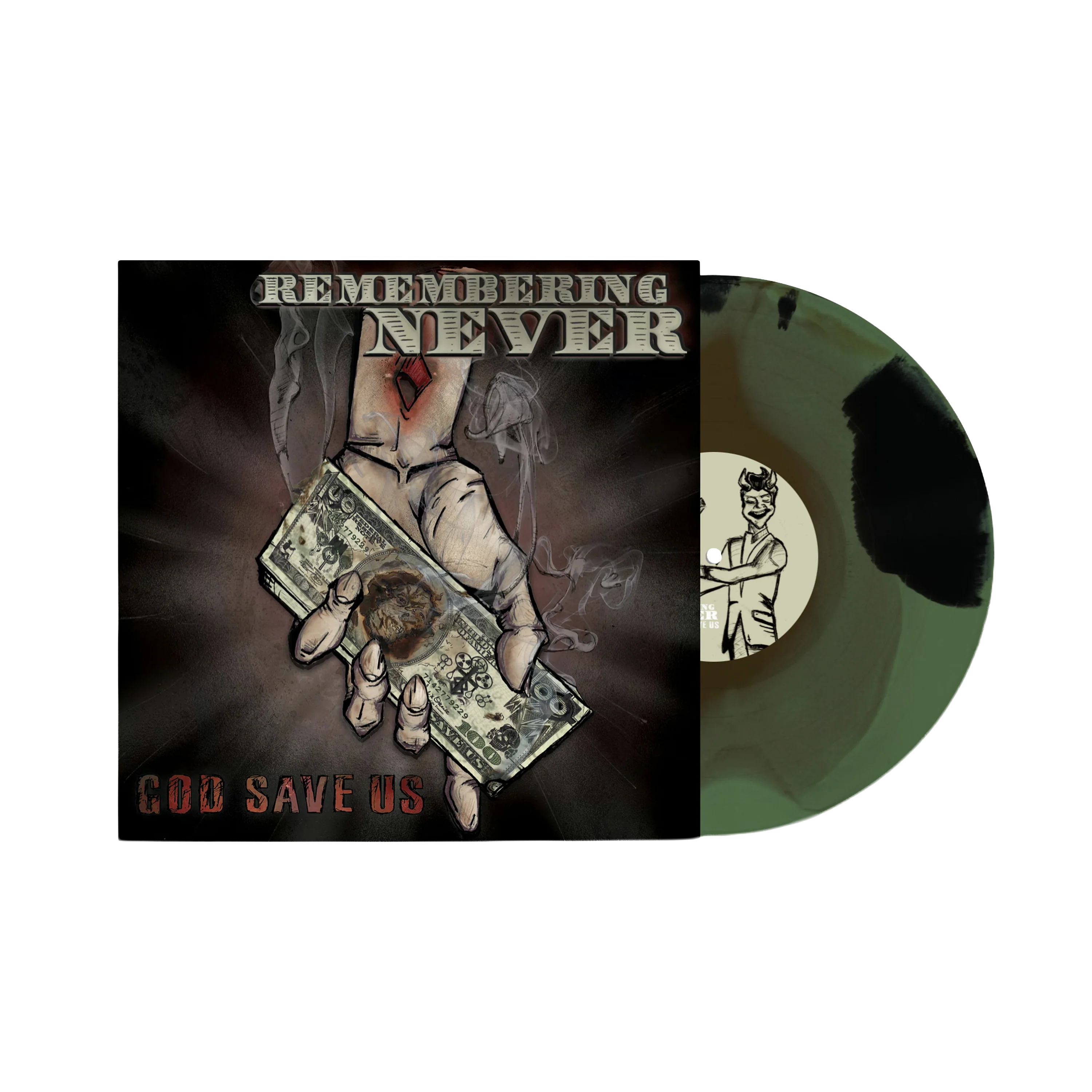 REMEMBERING NEVER ‘GOD SAVE US’ LP (Exclusive – Limited to 250, Gold/Olive/Black Vinyl)