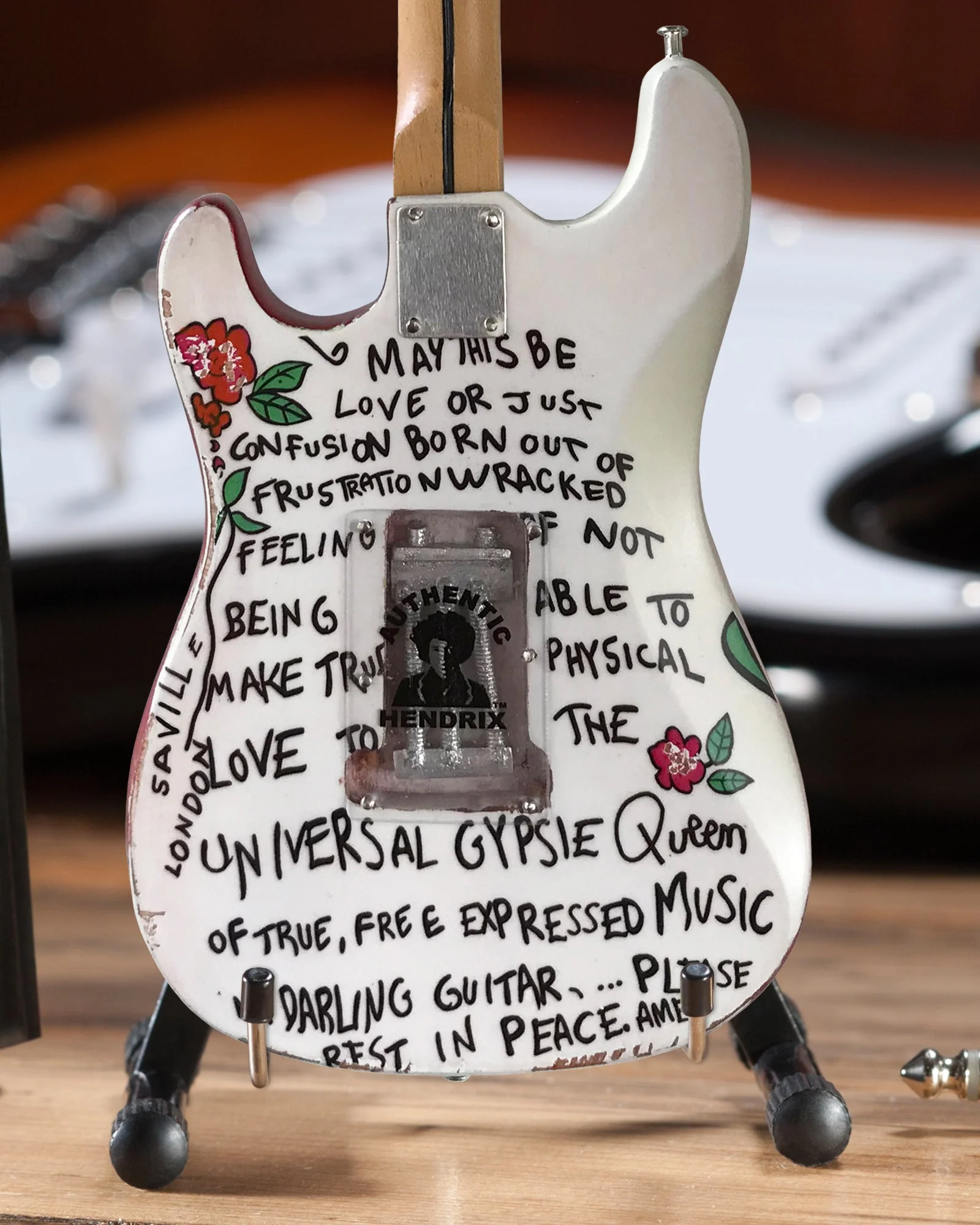 SET OF 3 SIGNATURE JIMI HENDRIX FENDER' STRATOCASTER' MINI GUITARS - Image 8