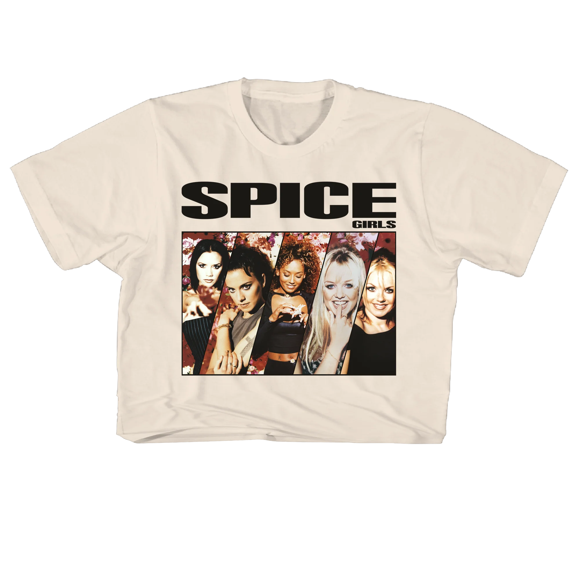 SPICE GIRLS GROUP PHOTO 21" CROPPED NATURAL T-SHIRT