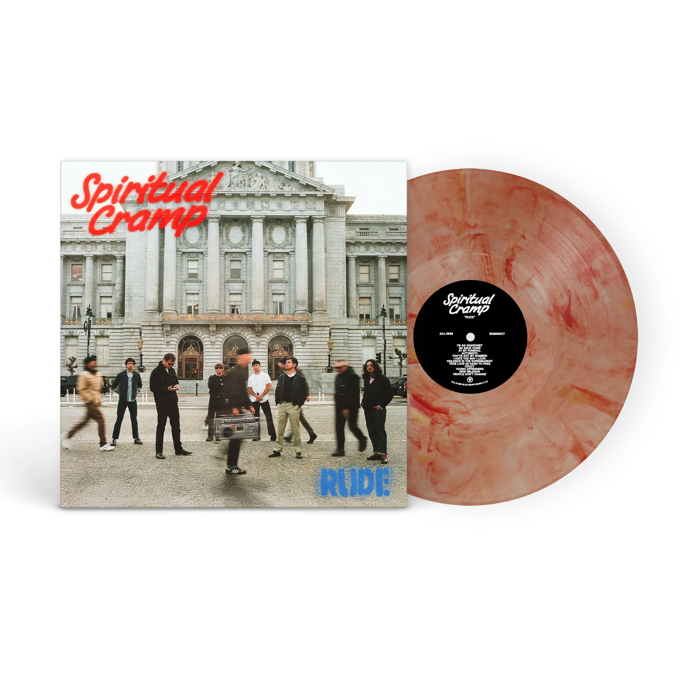 SPIRITUAL CRAMP 'RUDE' LP + ALT PRESS EXCLUSIVE T-SHIRT - EXCLUSIVE - LTD. 500 - ORANGE MARBLE - Image 3