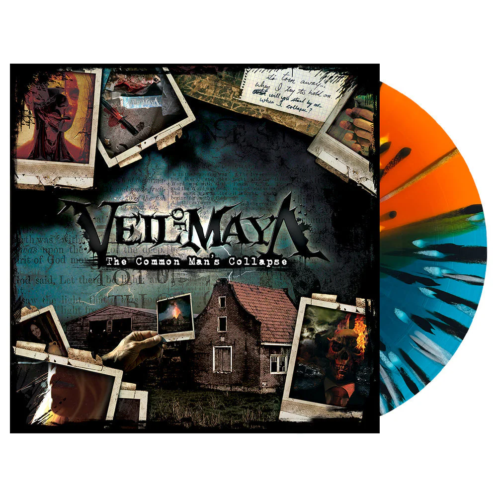 VEIL OF MAYA'THE COMMON MAN'S COLLAPSE' LP - EXCLUSIVE - LTD. 300 - TRANSPARENT SEA BLUE/TRANSPARENT ORANGE/BLACK/WHITE/SPLATTER