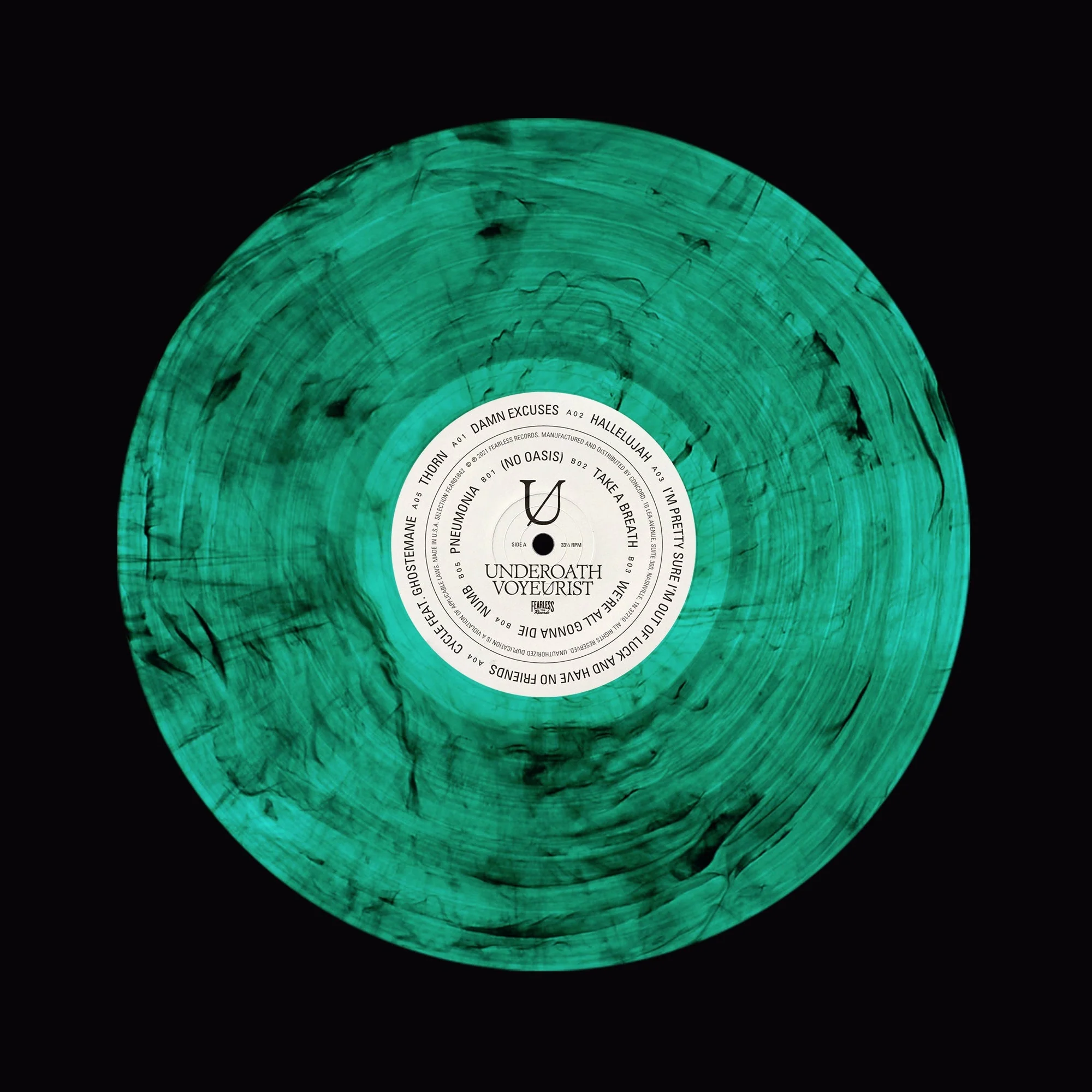 UNDEROATH 'VOYEURIST' LP - GREEN SMOKE - Image 2