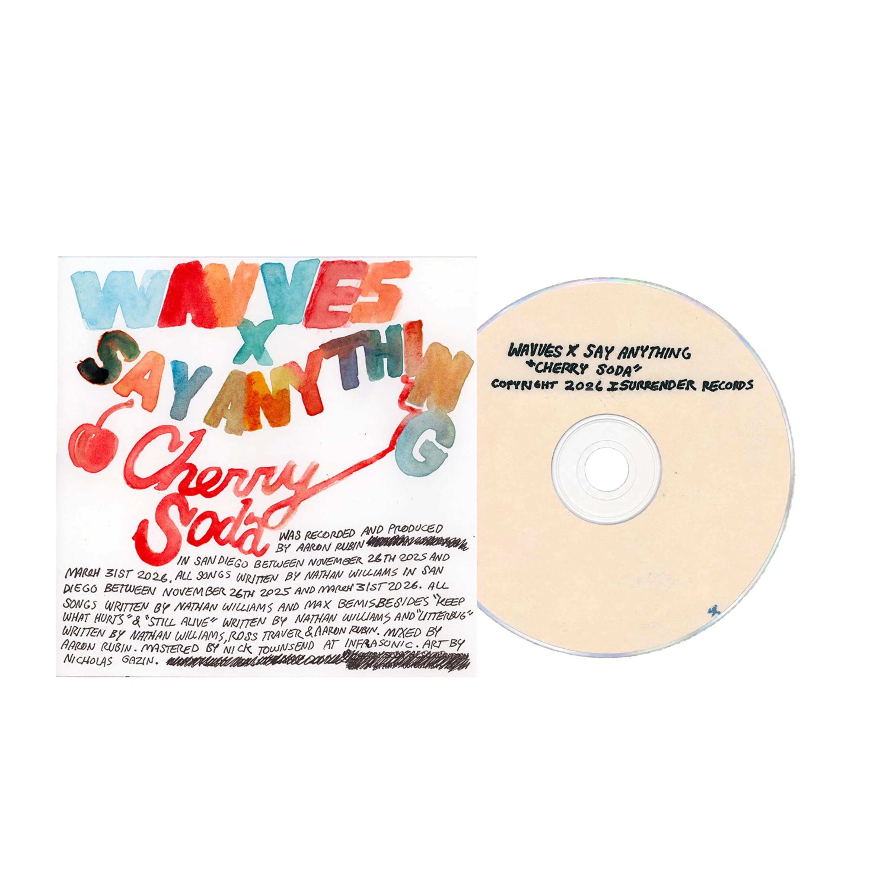 WAVVES X SAY ANYTHING 'CHERRY SODA' CD - Image 2