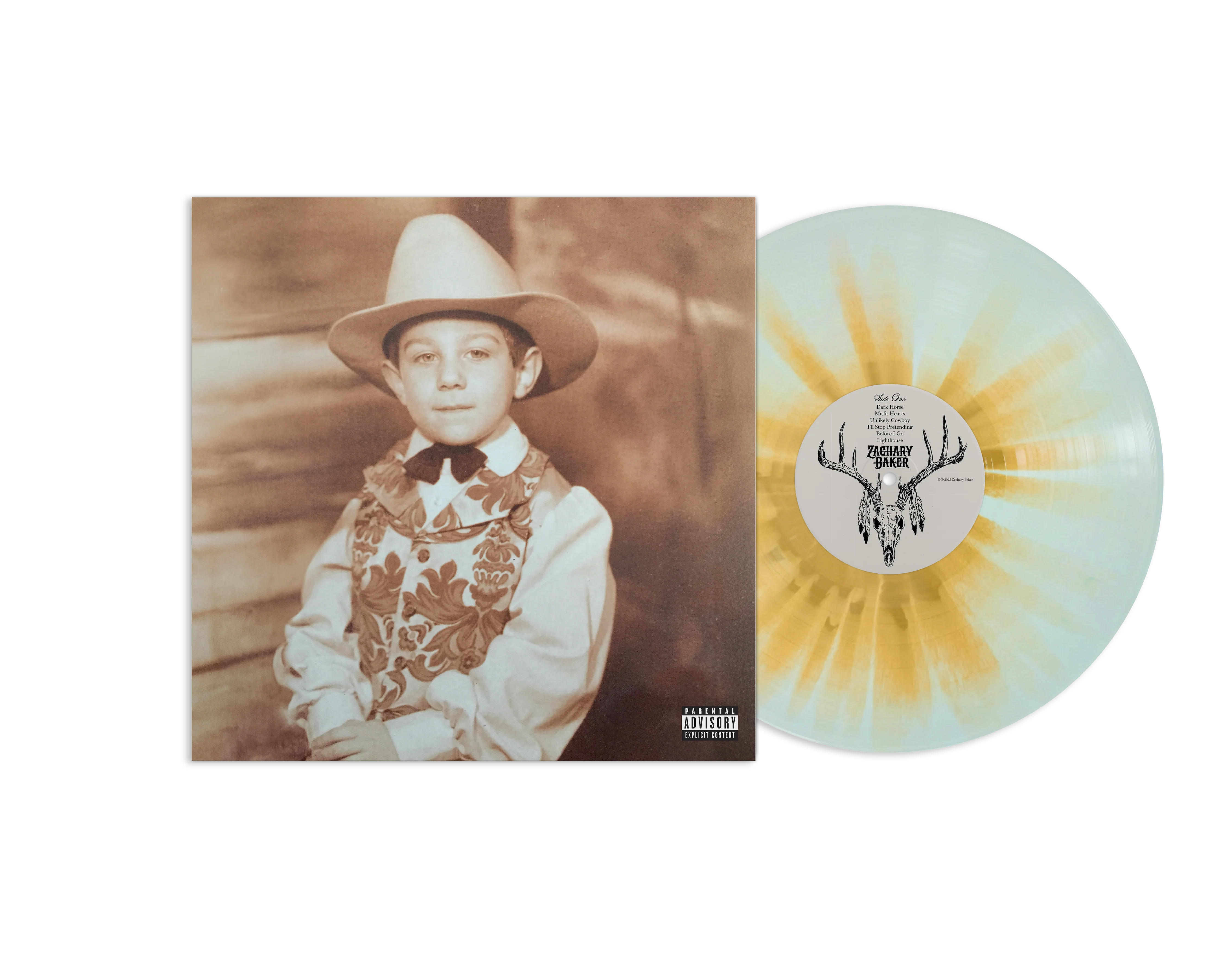 ZACHARY BAKER 'DARK HORSE' LP - EXCLUSIVE - LTD. 200 - SKY BLUE/GOLD SPLATTER