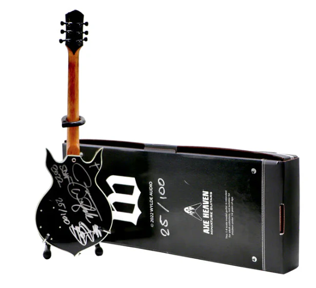 ZAKK WYLDE SIGNED HEATHEN GRAIL MINI GUITAR - WYLDE AUDIO REPLICA COLLECTIBLE BY AXE HEAVEN'