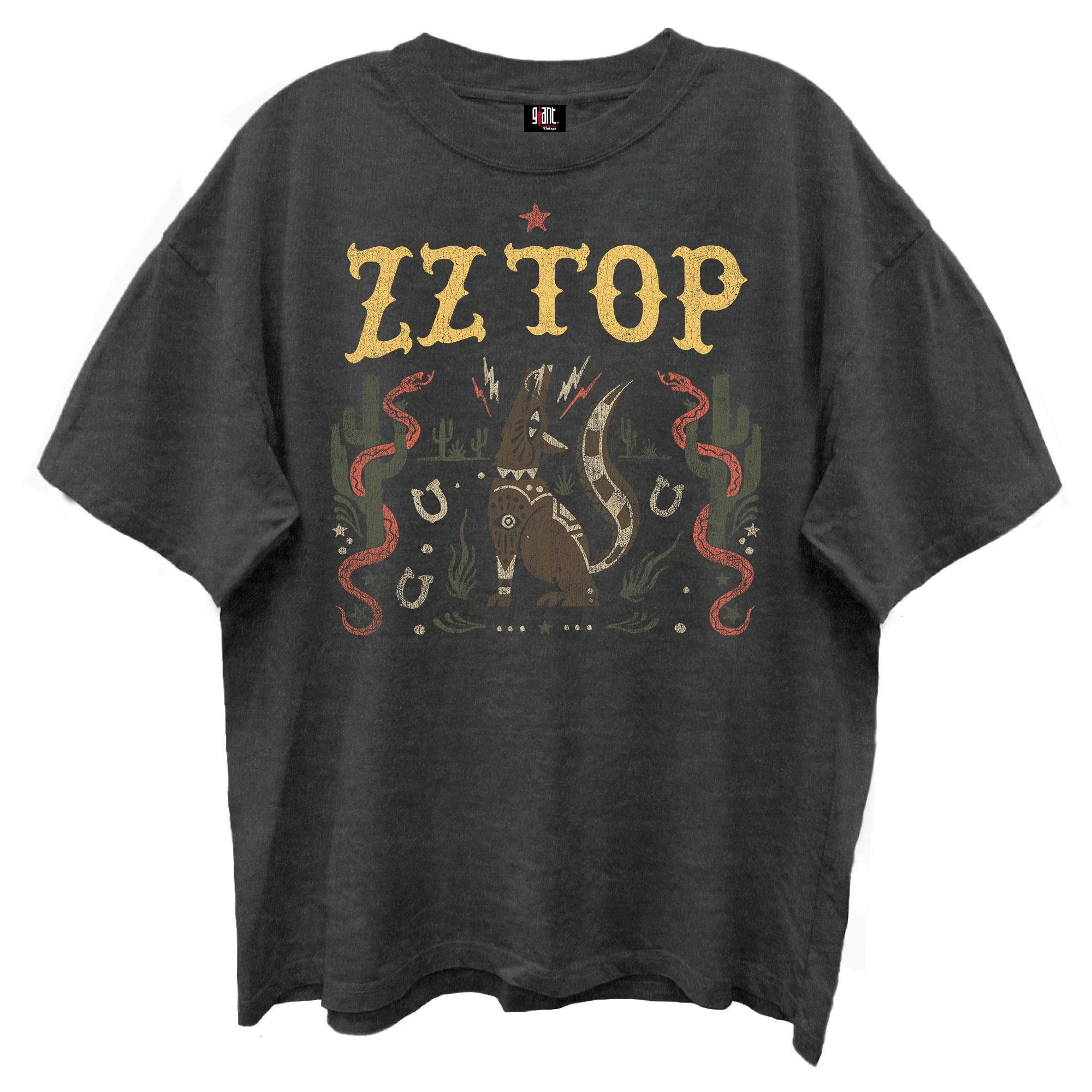 ZZ TOP MESCALERO DESERT SCENE VINTAGE BLACK ENZYME WASH T-SHIRT/GIANT VINTAGE